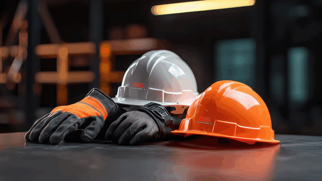 Hard hat and gloves