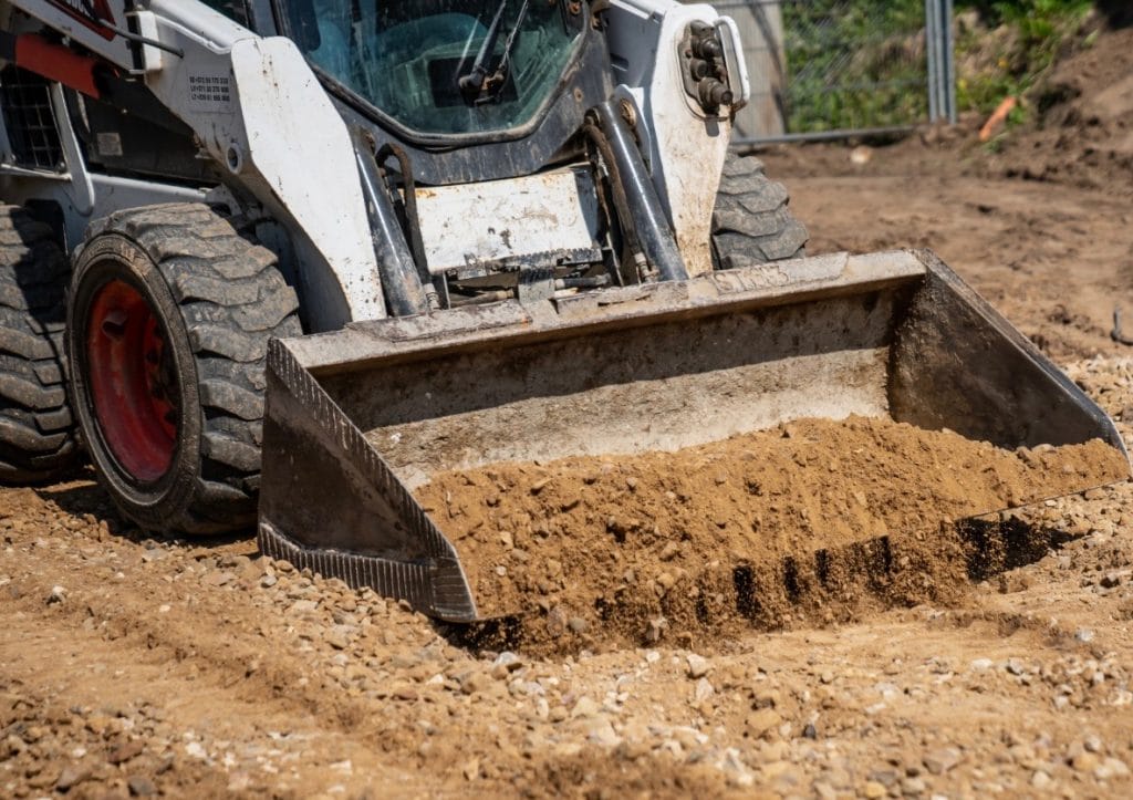 skid steer bucket, grading