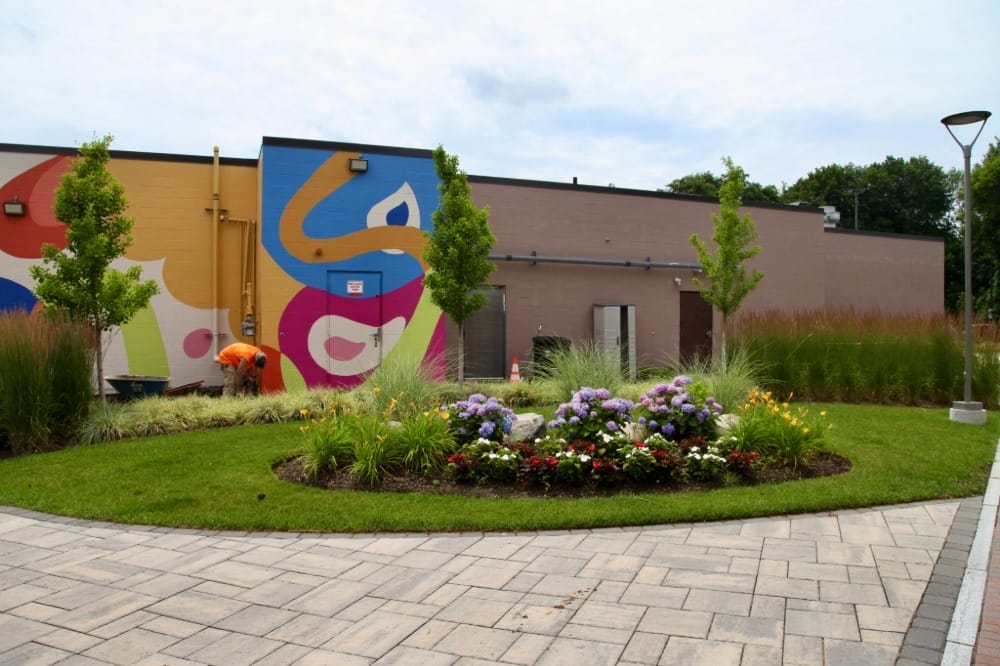new commercial exterior beautification project in Newton MA