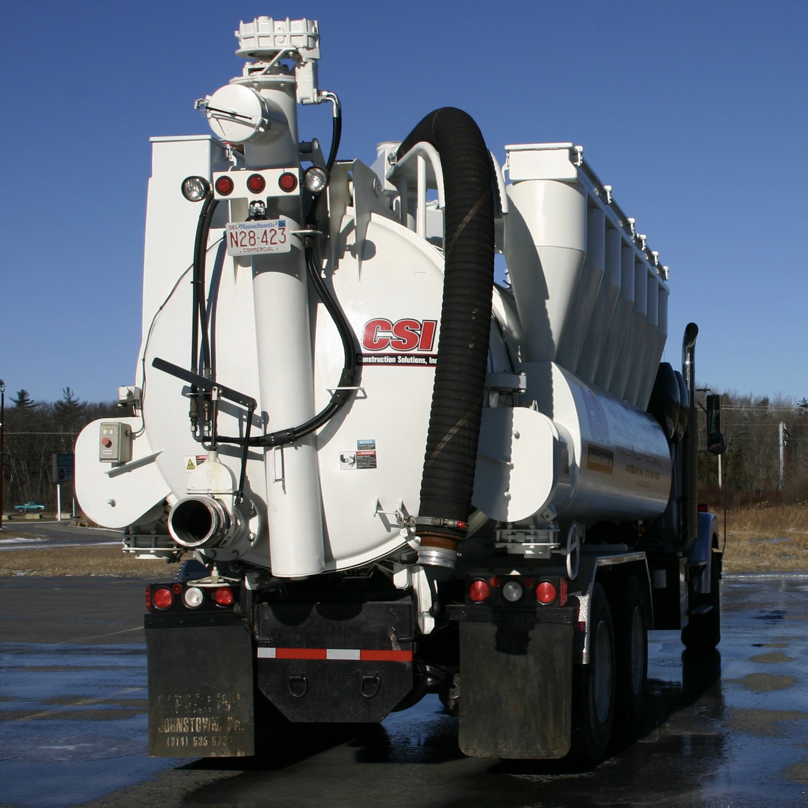 Hydro Excavation truck headed to perform safe non evasive alternative to machine excavations. 